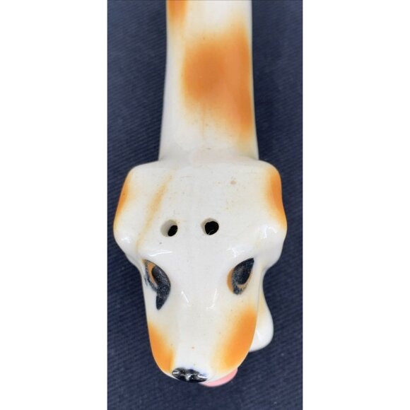 Long Dog Salt and Pepper Shakers Weiner Dachshund Porcelain 4.25" Vintage - Picture 7 of 8